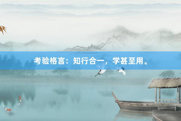 考验格言:知行合一,学甚至用。
